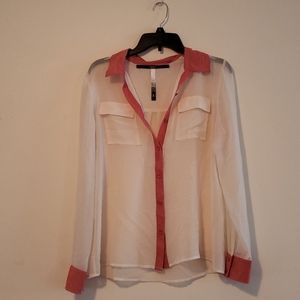 Kensie See-Through Button Down